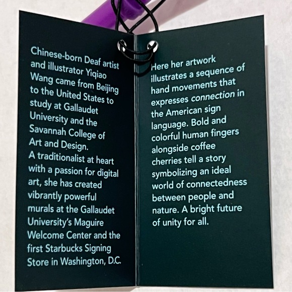 Starbucks 2023 Sign Language Cold Cup with Straw Purple 24oz - Picture 3 of 13